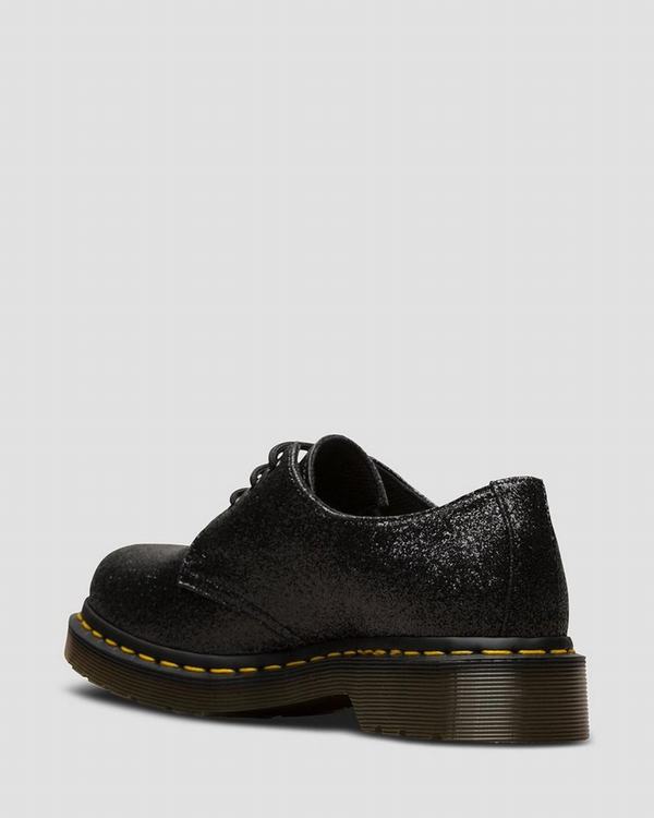 Dr Martens Dámské Polobotky 1461 Glitter Černé, CZ-970238